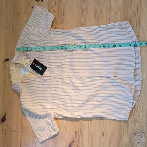 Striped short sleeve button up uniform sample shirt medium - Picture 5 of 6